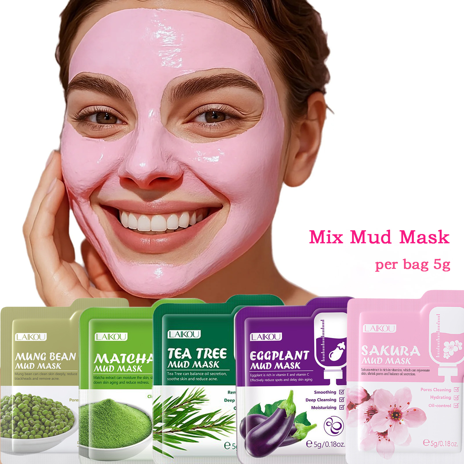Dust Mask Construction - Purifying Clay Facial Mask in Pouch,For