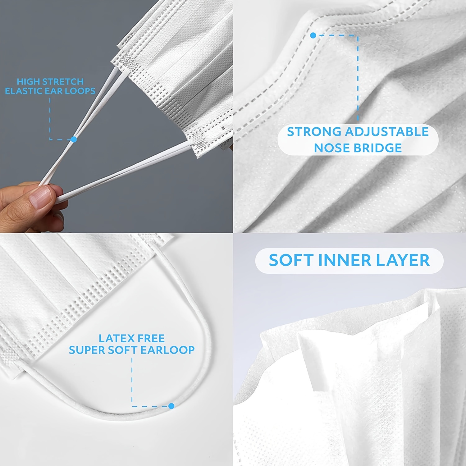 50/100Pcs Disposable Mask for  - Disposable Mask Blue reseña y precio
