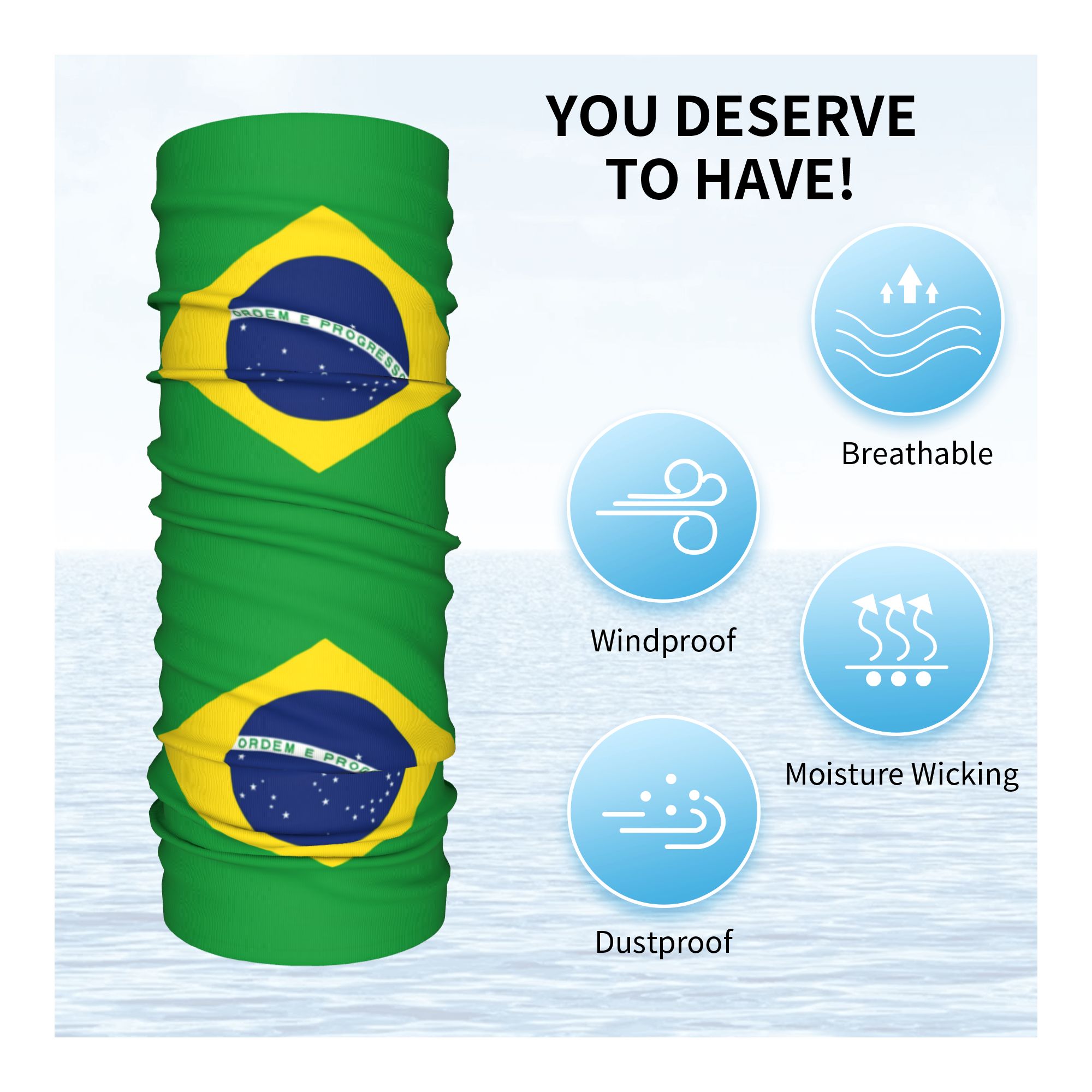 Custom Brazil Flag Bandana Nec - Neck Gaiter Face Cover reseña y precio