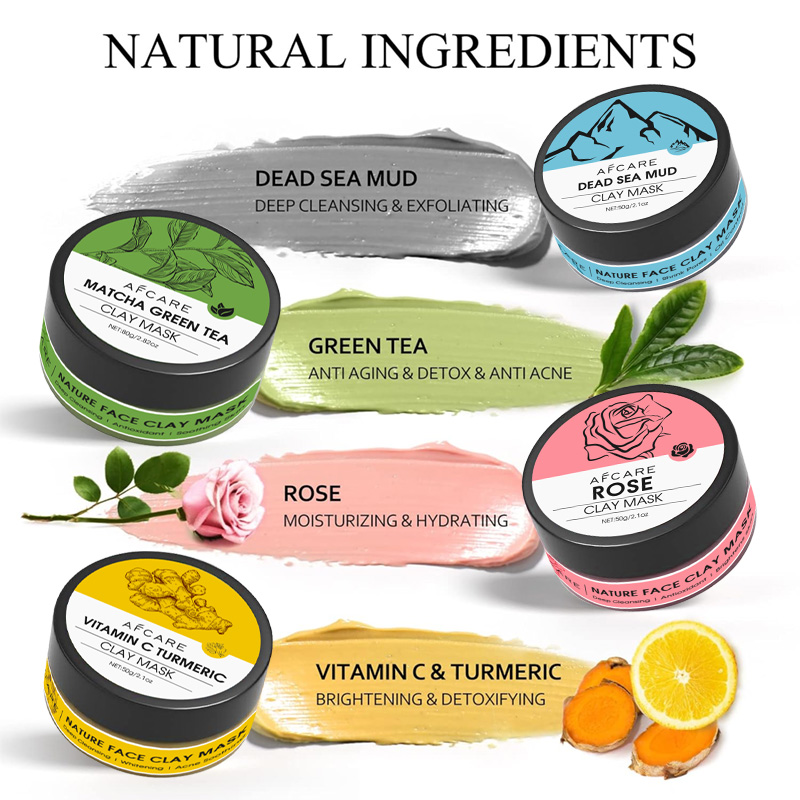 4 Pcs Clay Facial Mask Set Tur - Dust Mask Construction reseña y precio