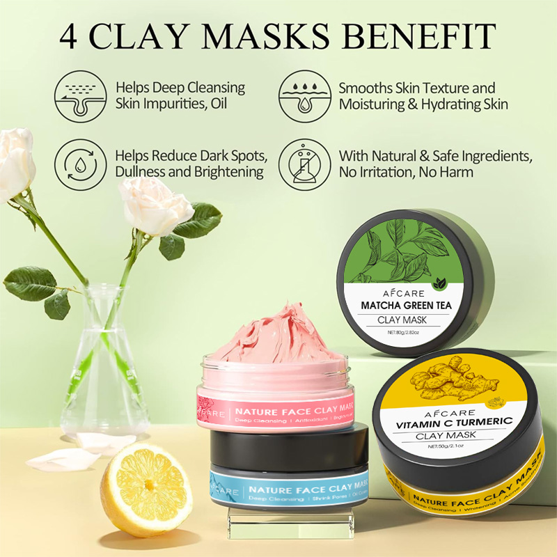 4 Pcs Clay Facial Mask Set Tur - Dust Mask Construction reseña y precio