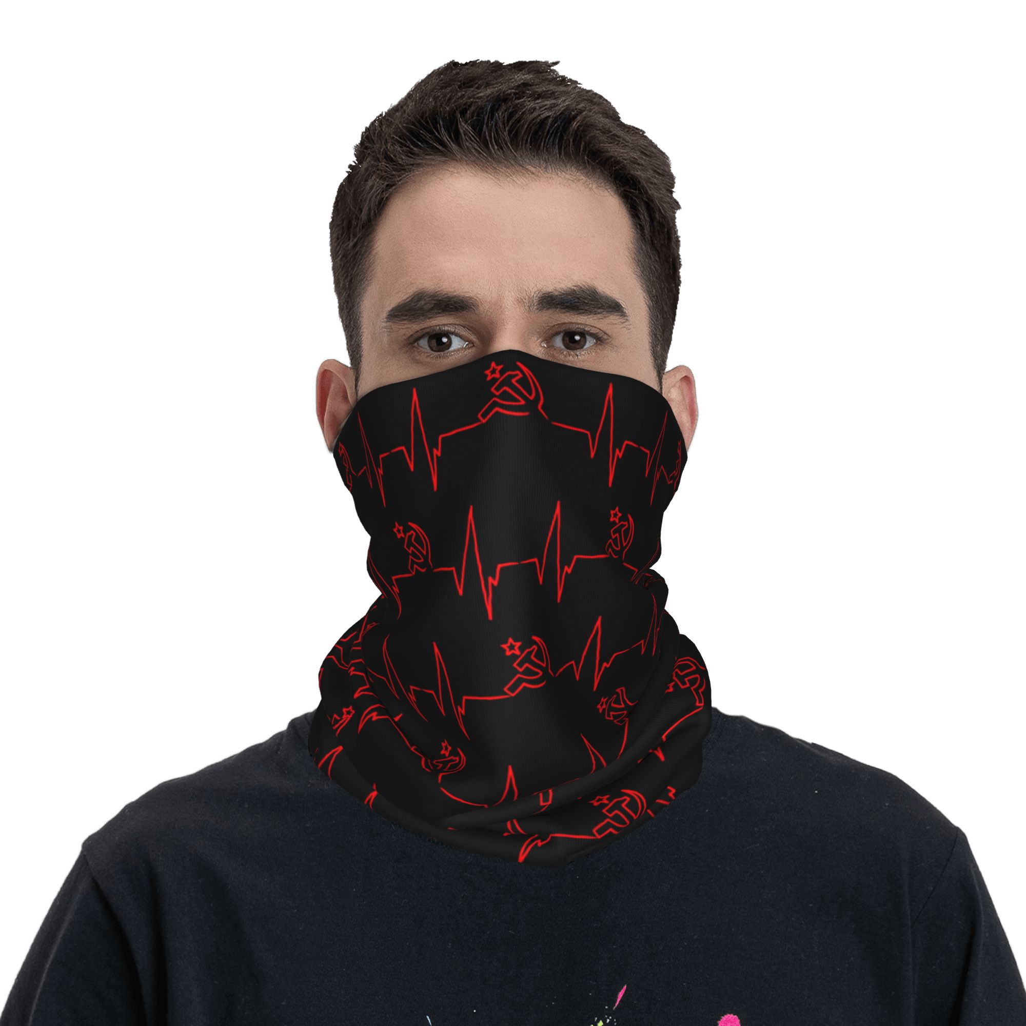Custom Heartbeat Russian Flag  - Neck Gaiter Face Cover reseña y precio