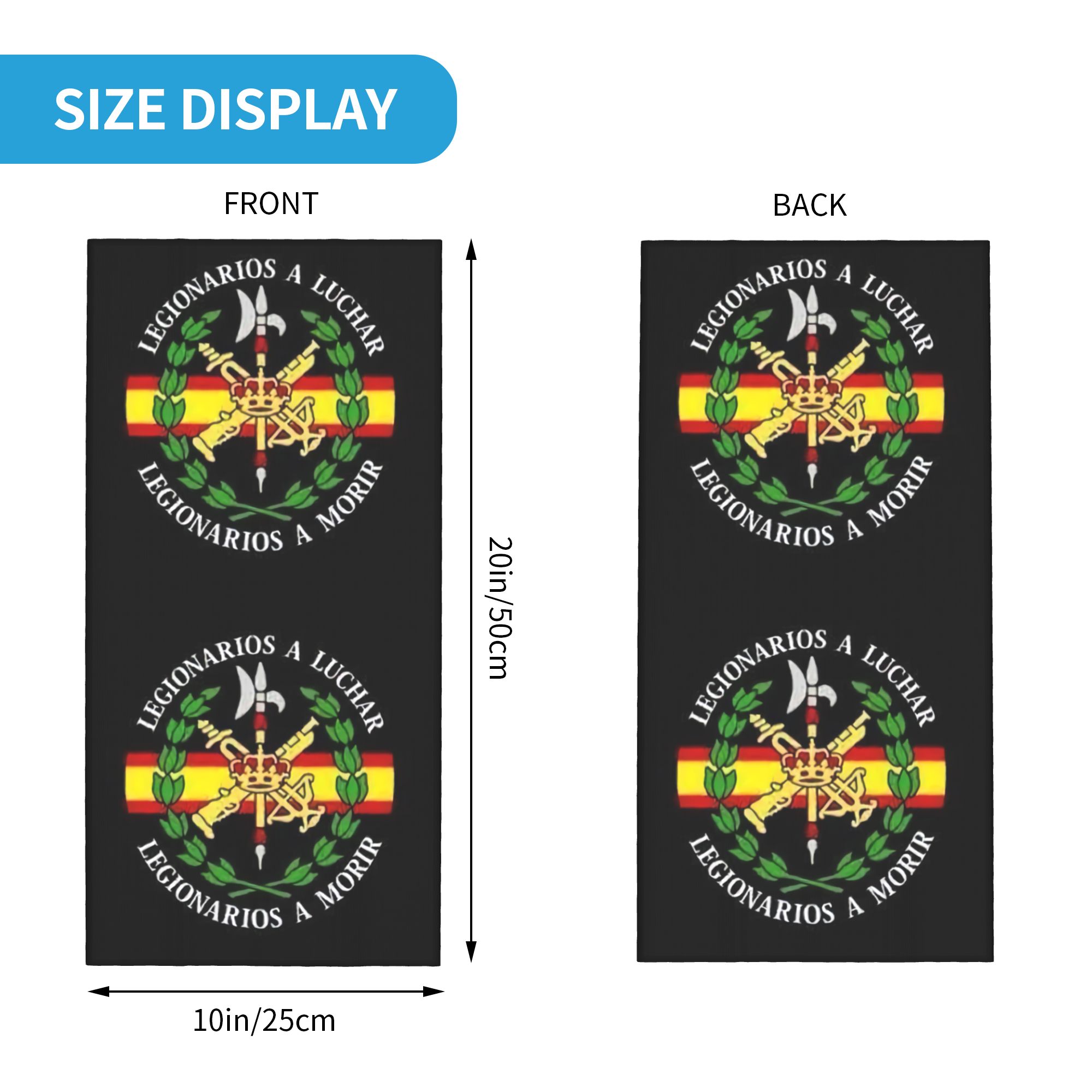 Custom Spanish Legion Bandana  - Neck Gaiter Face Cover reseña y precio