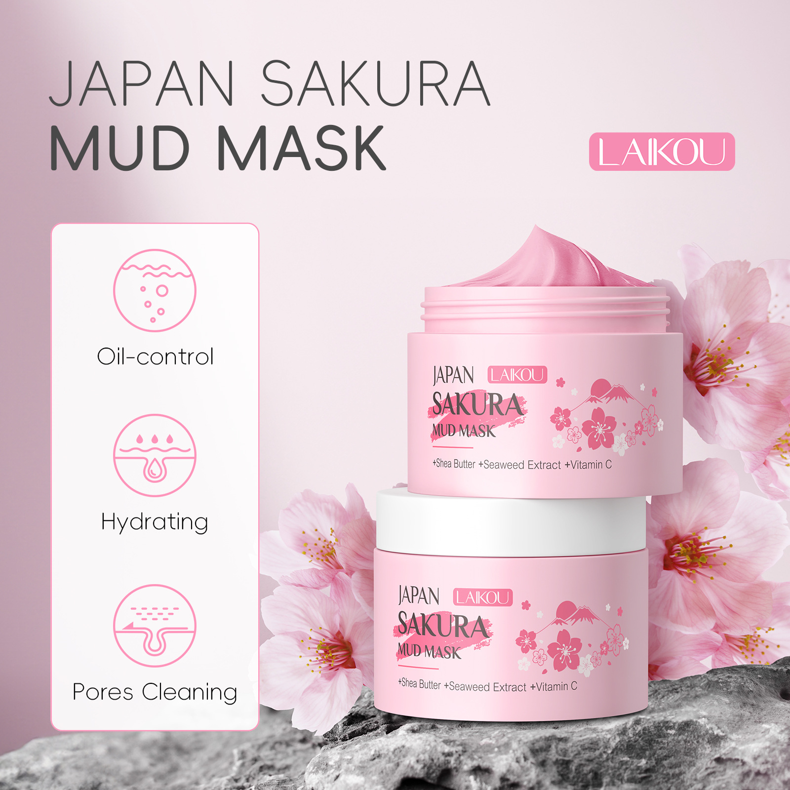 LAIKOU Sakura Clay Mask 25g 90 - Dust Mask Construction reseña y precio