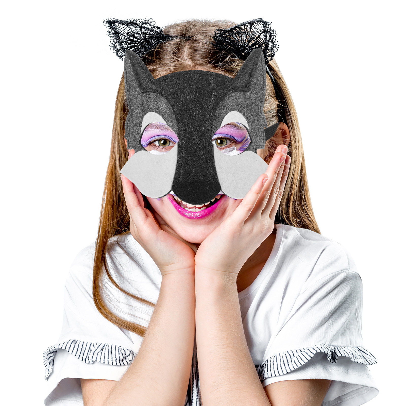 3Pcs Wolf Head Mask Kids Carto - Kids Face Mask reseña y precio