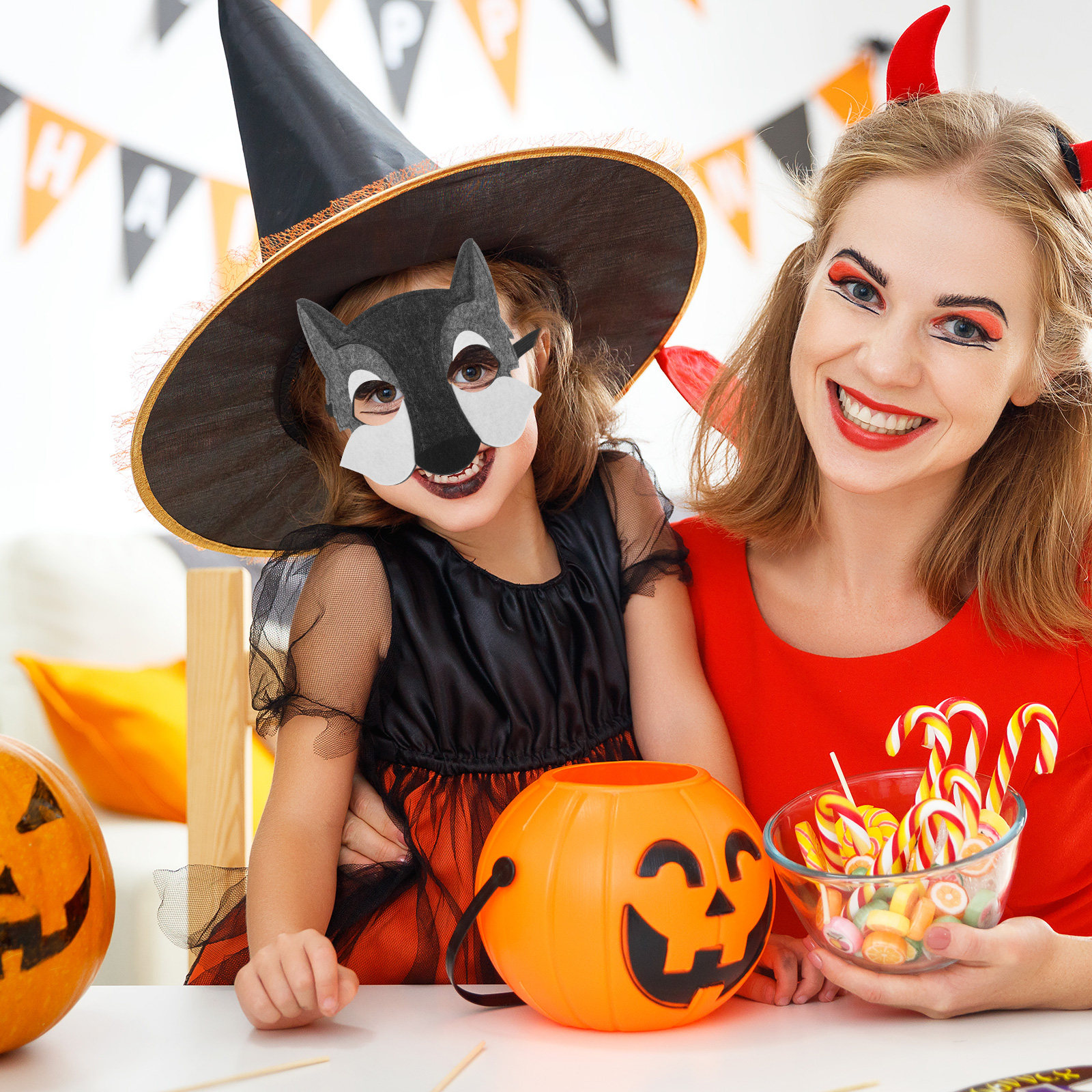 3Pcs Wolf Head Mask Kids Carto - Kids Face Mask reseña y precio