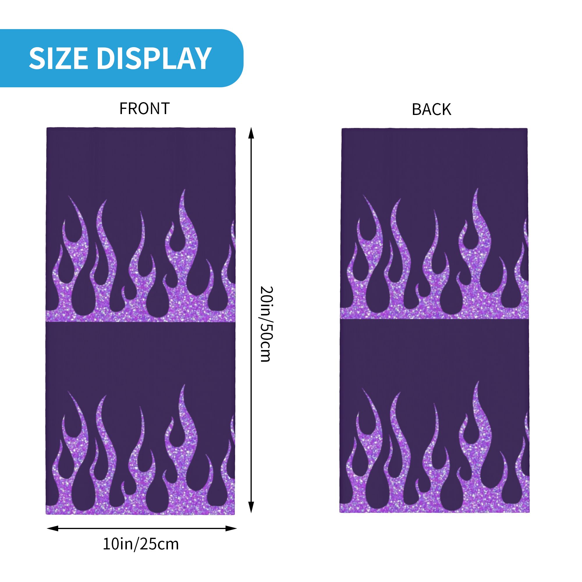 Custom Purple Glitter Flames B - Neck Gaiter Face Cover reseña y precio
