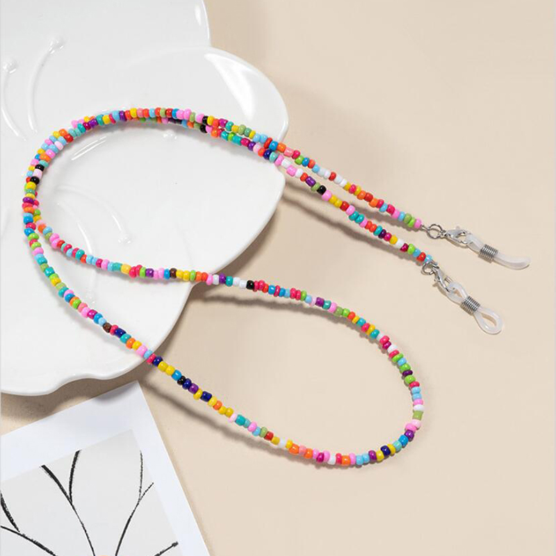 【F】 Colorful Rice Bead Glasses - Mask Chain Holder reseña y precio