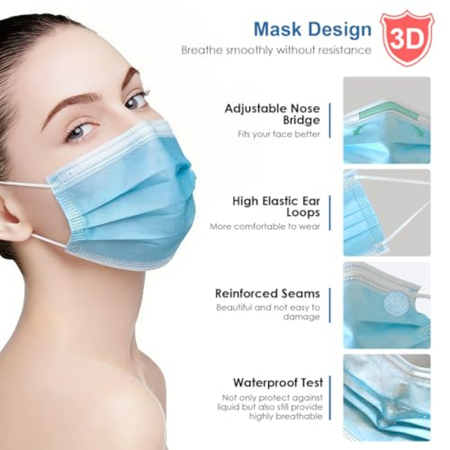 Blue Disposable Face Masks 100 - Disposable Mask Blue reseña y precio