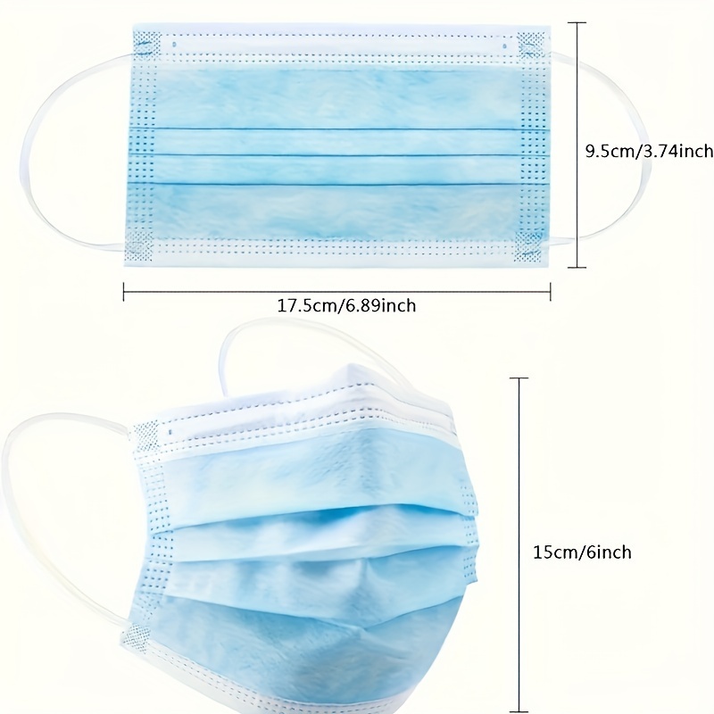 200Pcs Thickened Blue Disposab - Disposable Mask Blue reseña y precio