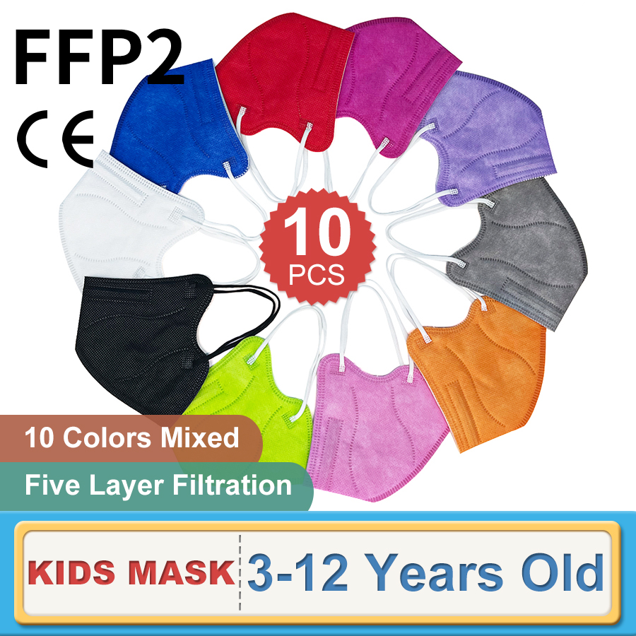 10PCS Children FFP2 Face Mask  - Kn95 Respirator Mask reseña y precio