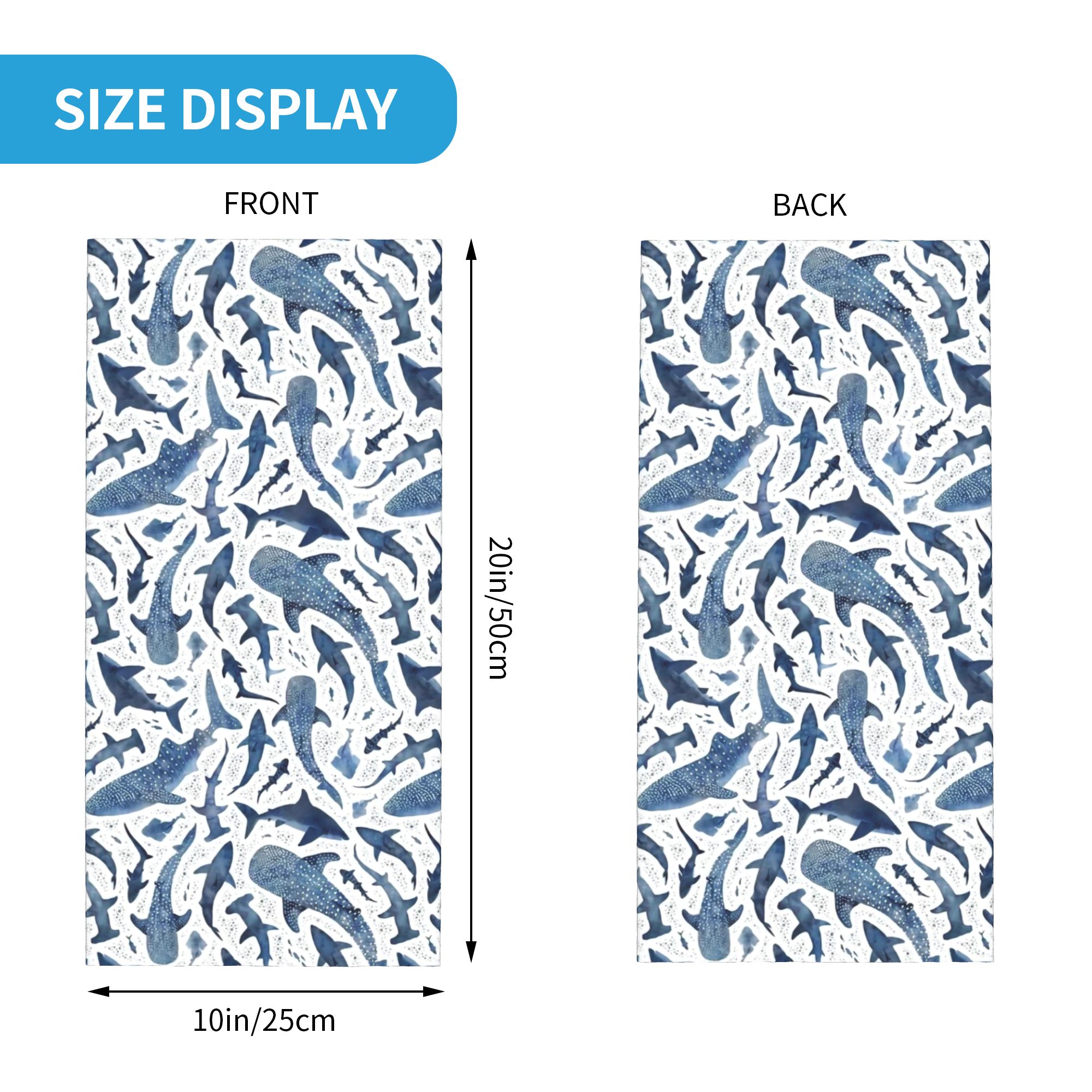 Custom Blue Watercolour Shark  - Neck Gaiter Face Cover reseña y precio