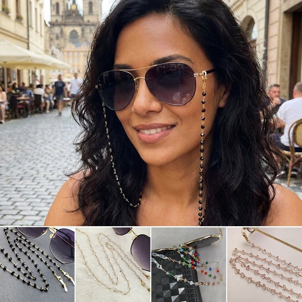 Triangle Crystal Eyeglass Hold - Mask Chain Holder reseña y precio