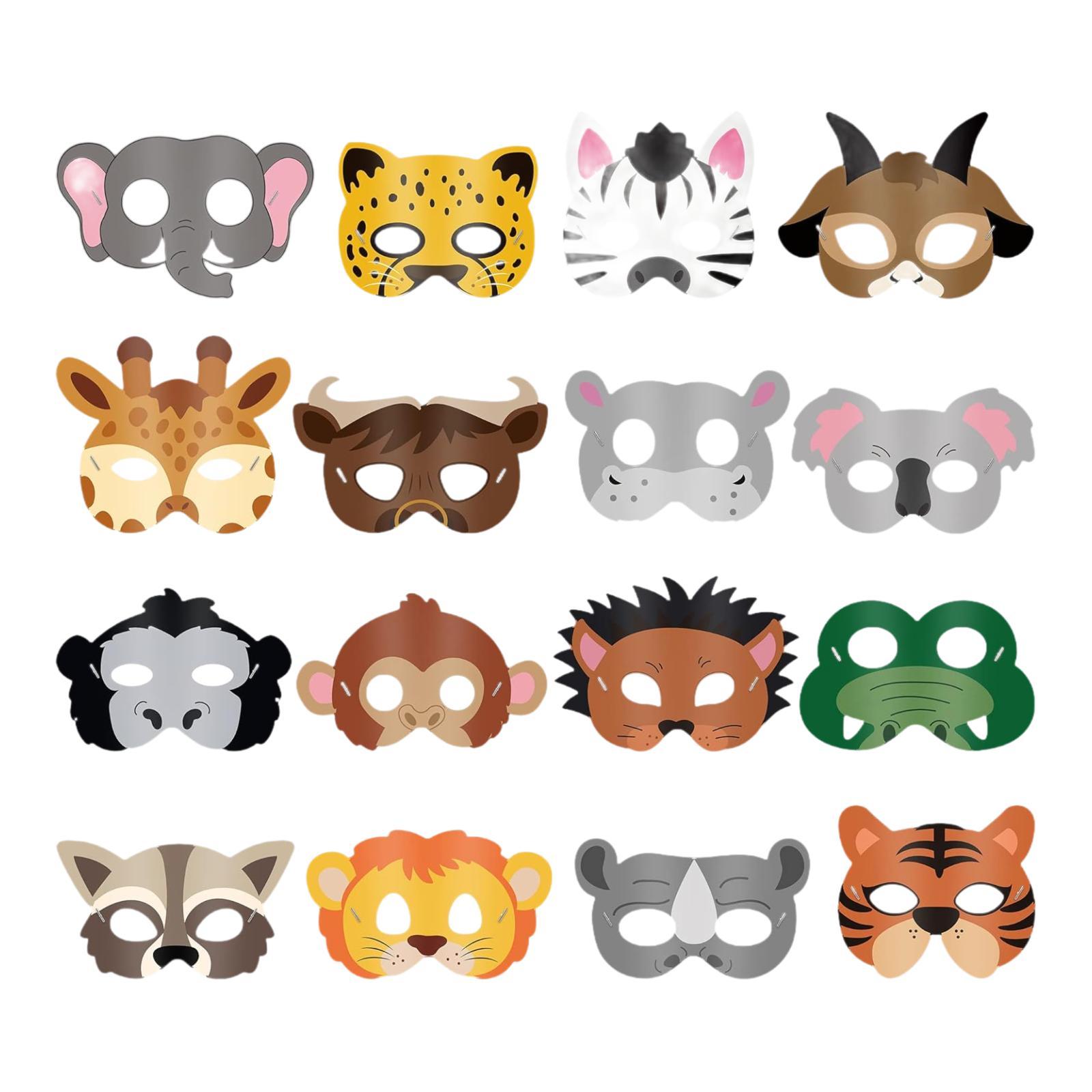 16 Pieces Animal Face Mask Cut - Kids Face Mask reseña y precio
