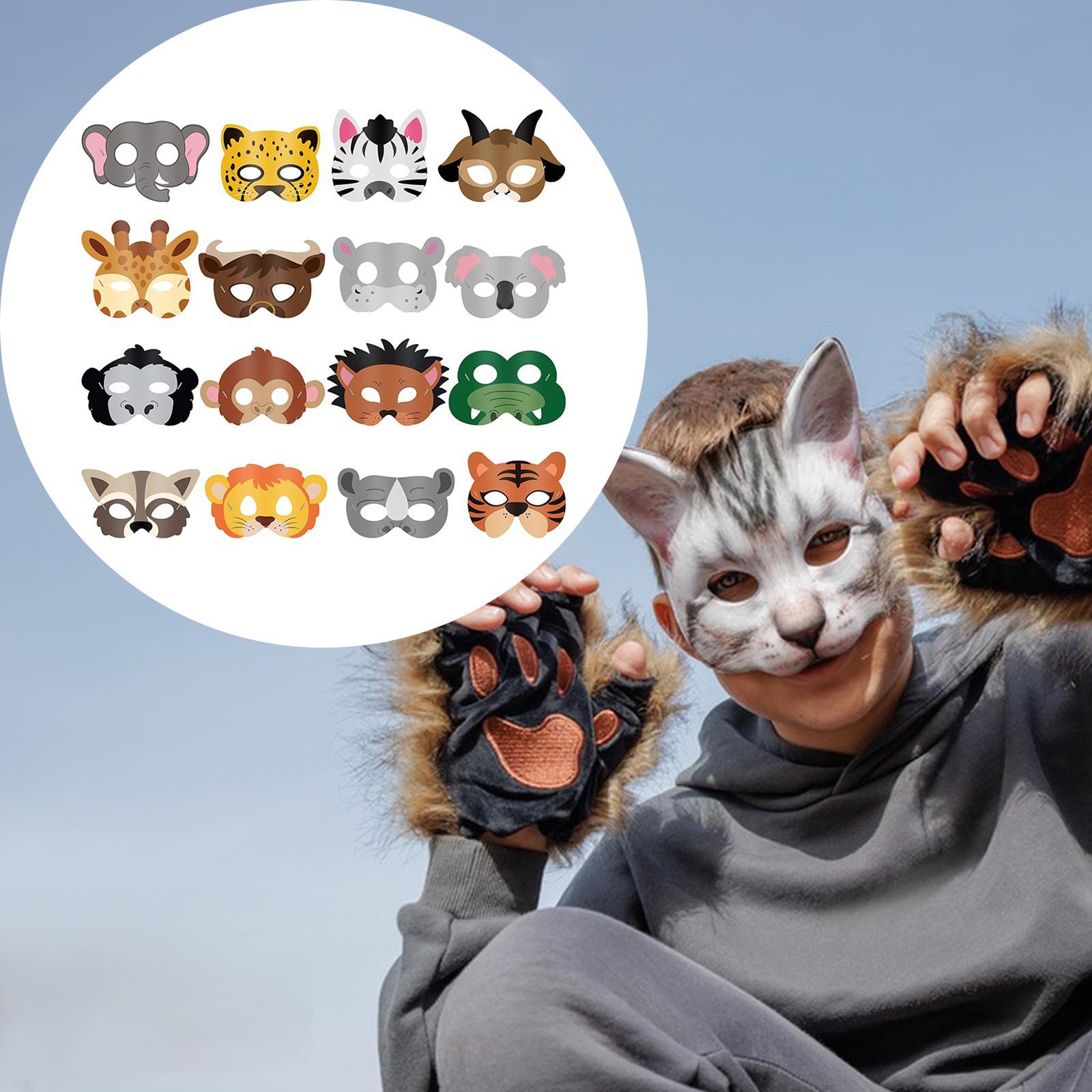 16 Pieces Animal Face Mask Cut - Kids Face Mask reseña y precio
