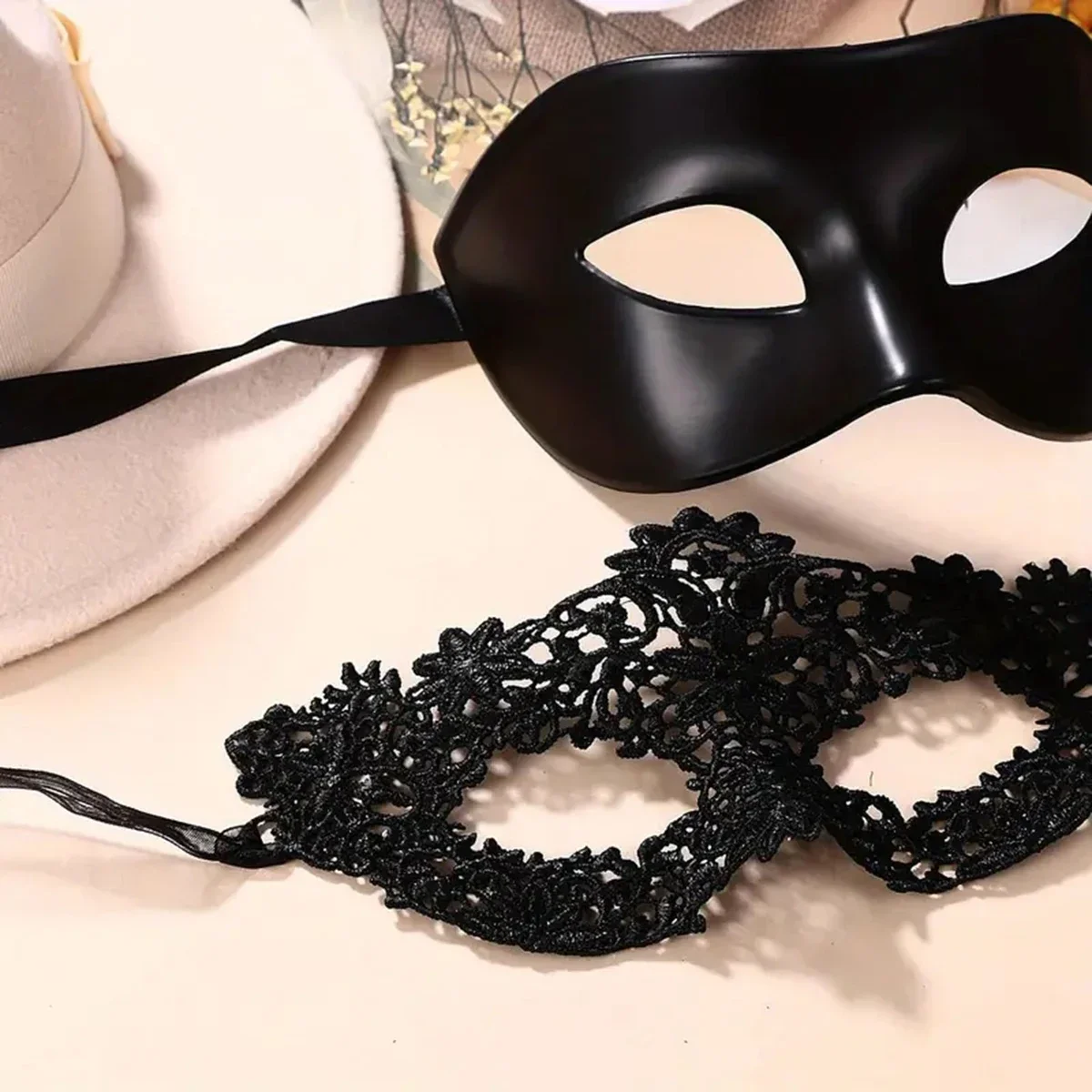 2pcs Elegant Black Lace Masque - Black Face Mask Pack reseña y precio